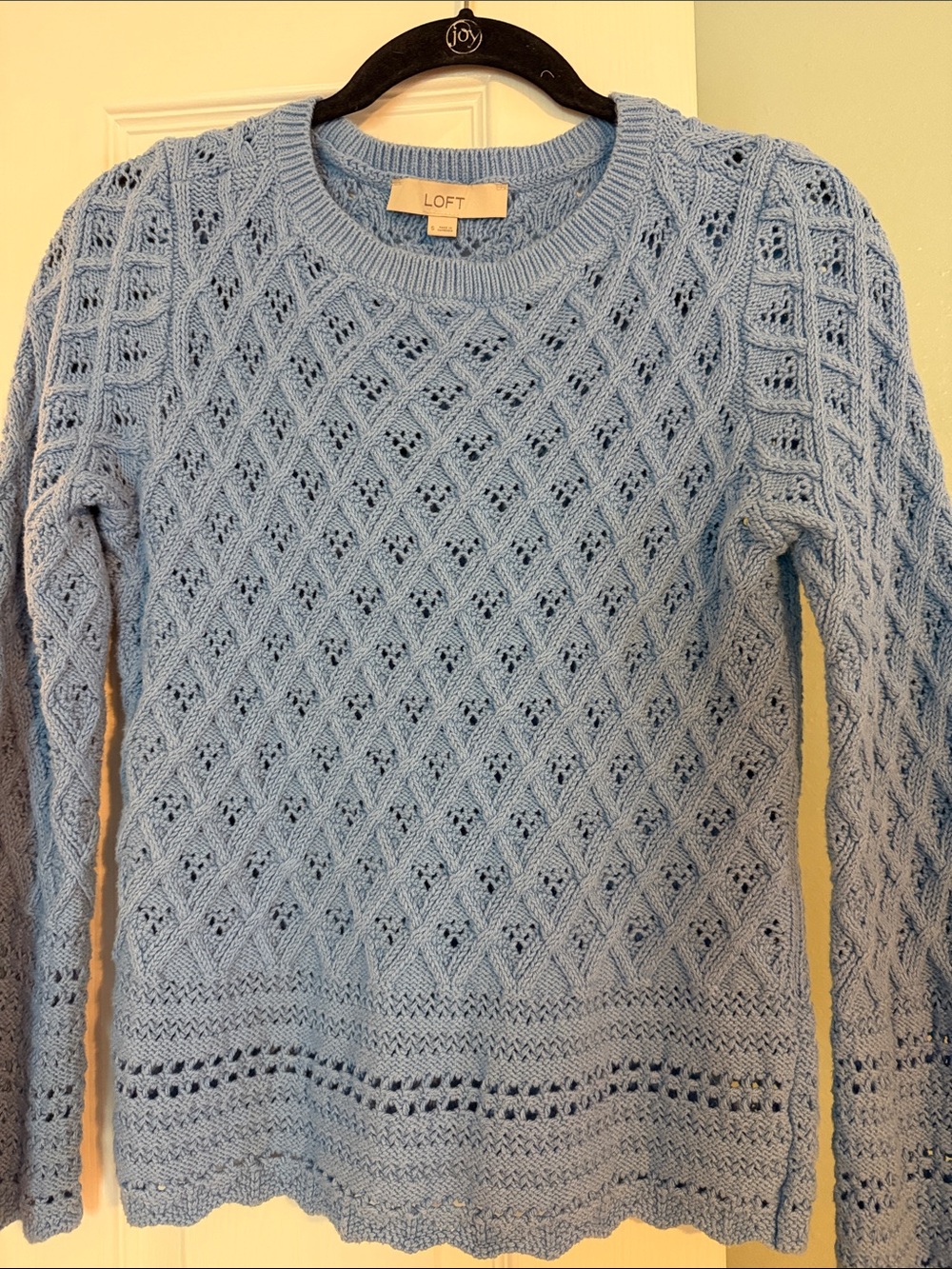 LOFT Sky Blue Knit Crewneck Sweater